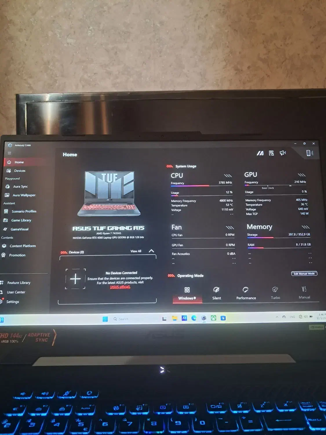 لپ تاپ گیمینگ ایسوس در حد نو فوق تمیز|رایانه همراه|تهران, شکوفه|دیوار