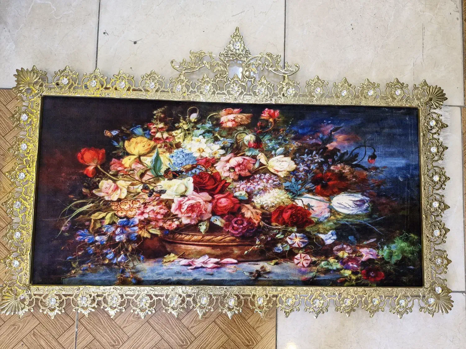 تابلوفرش برنزی طرح گل و گلبرنجی عمده|تابلو فرش|تهران, کیانشهر|دیوار