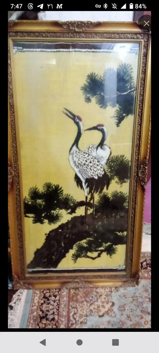 تابلو فرش ماشینی طرح درنا|تابلو فرش|اهواز, شهرک حفاری|دیوار