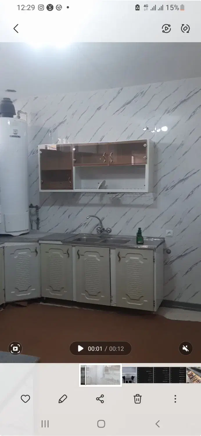 کابینت فلزی با سنگ های روی کابینت|مصالح و تجهیزات ساختمان|فولادشهر, زاینده رود|دیوار