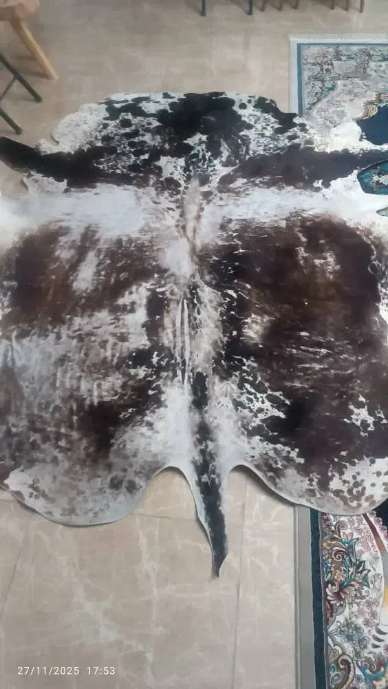 فرش تزیینی پوست گاو هلندی طبیعی|فرش|کتالم و سادات شهر, |دیوار