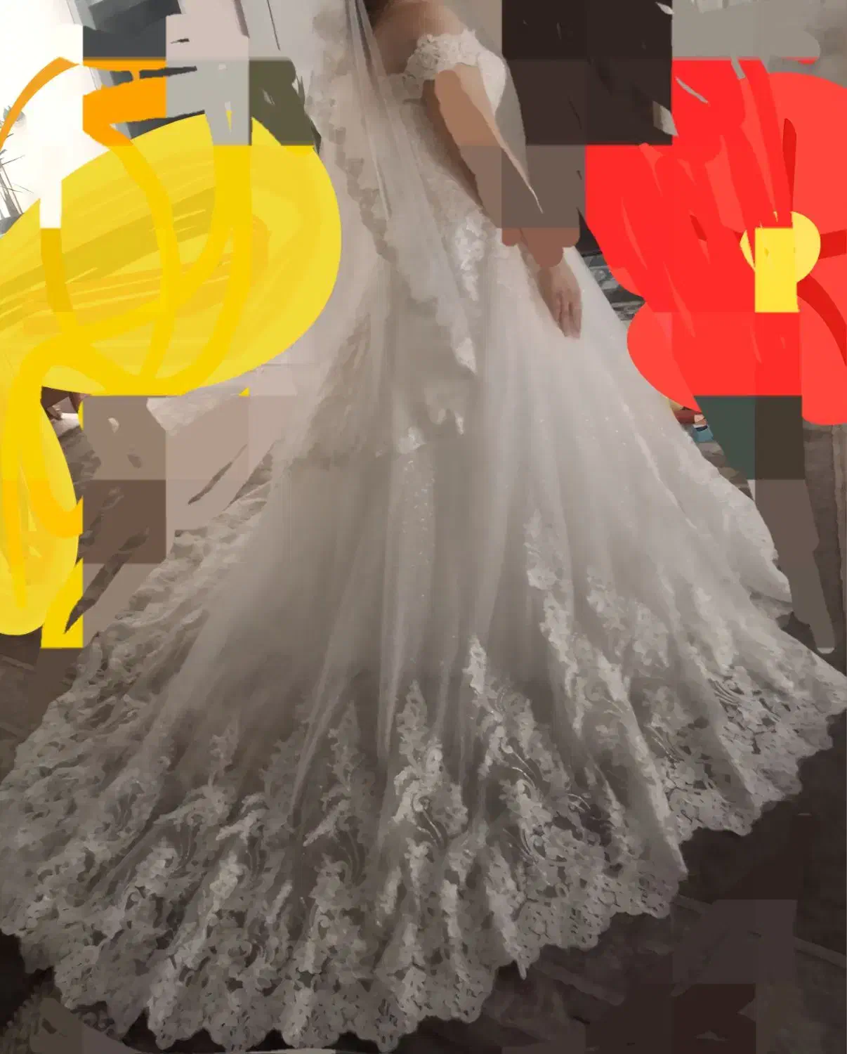 لباس عروس.باشال وزیری کار دست گیپور وتور ایتالیای|لباس|گرمسار, |دیوار