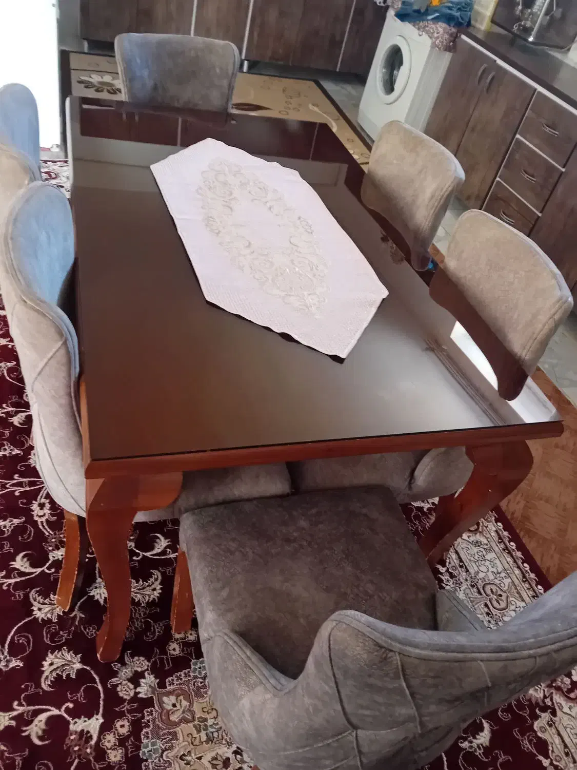 میز غذا خوری ۶ نفره|میز و صندلی غذاخوری|قروه, |دیوار