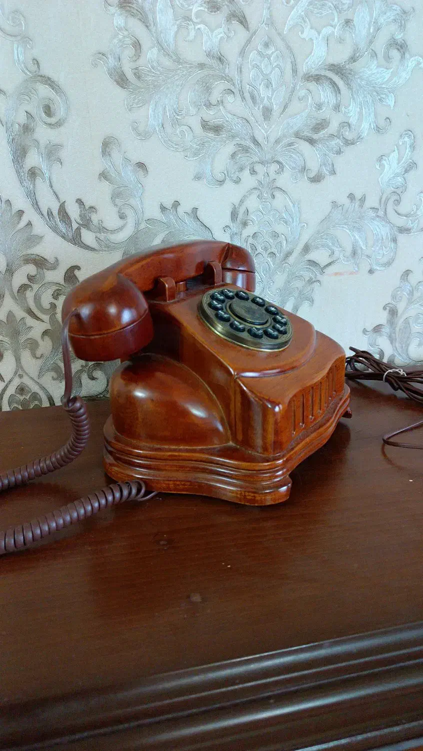 تلفن زیمنس رومیزی و چوبی آنتیک|تلفن رومیزی|آمل, |دیوار