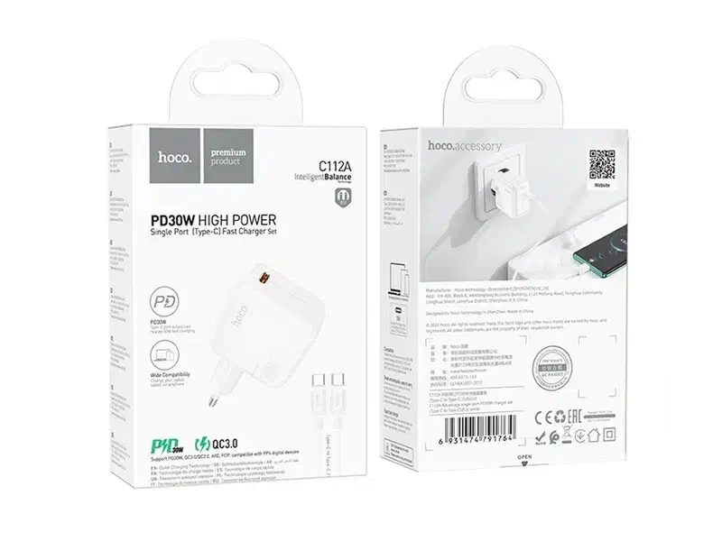 شارژر 30 وات هوکو + کابل تایپ سی|لوازم جانبی موبایل و تبلت|ماکو, |دیوار