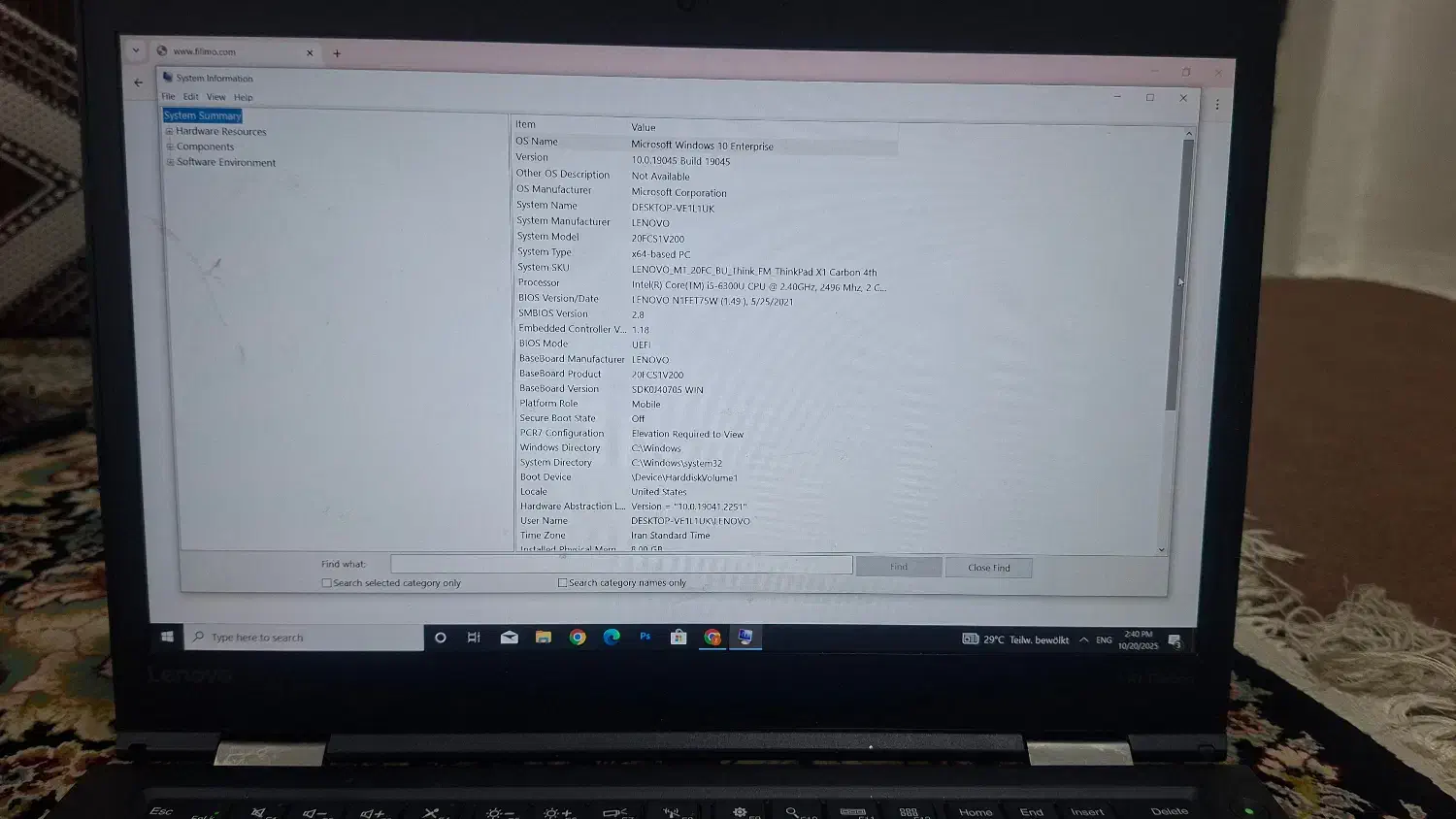 ThinkPad X1 Carbon Gen6 i5 رم۸ SSD۲۵۶ سالم|رایانه همراه|اهواز, کوی باهنر|دیوار