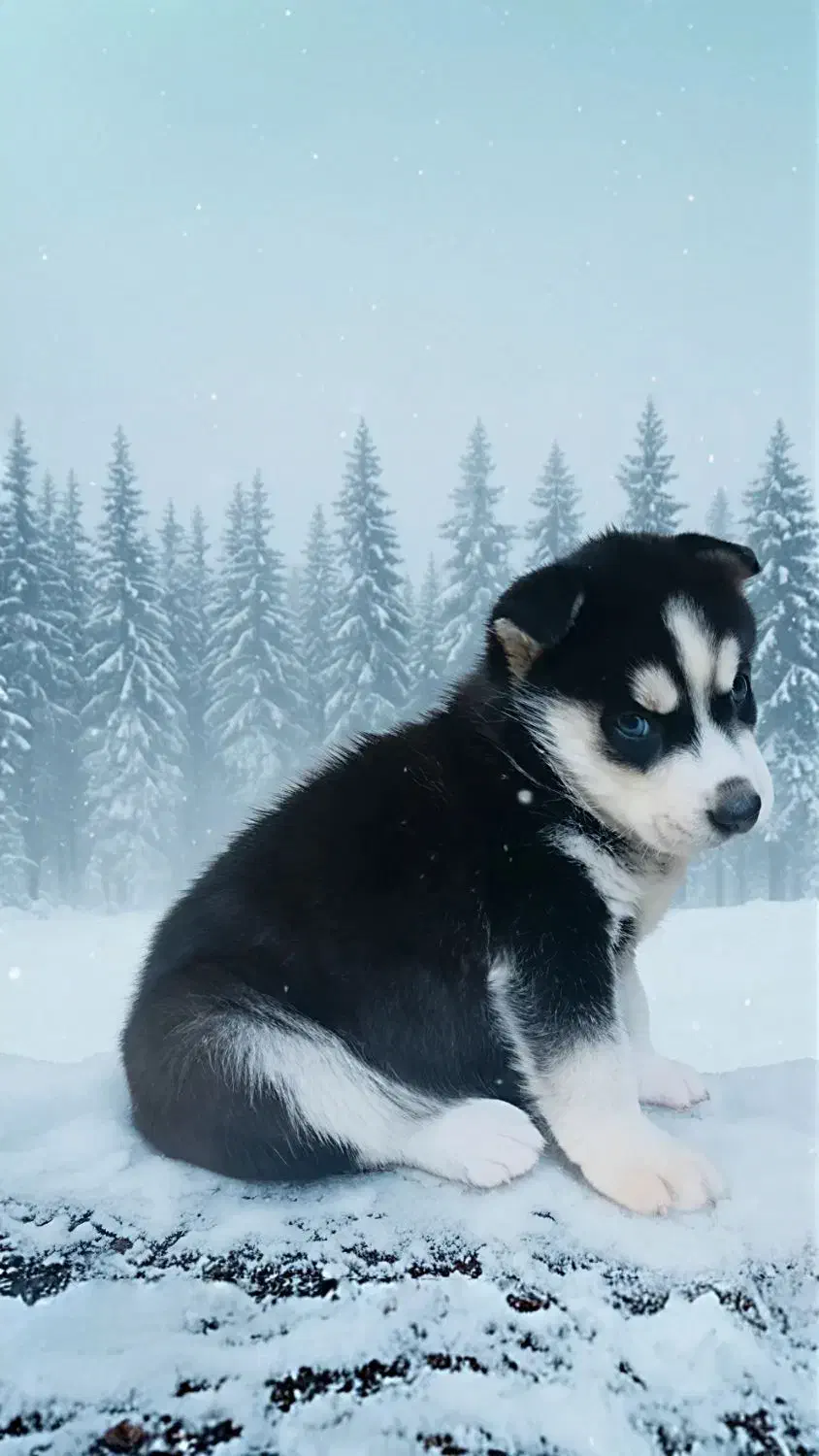 توله هاسکی نر|سگ|کرج, باغستان|دیوار