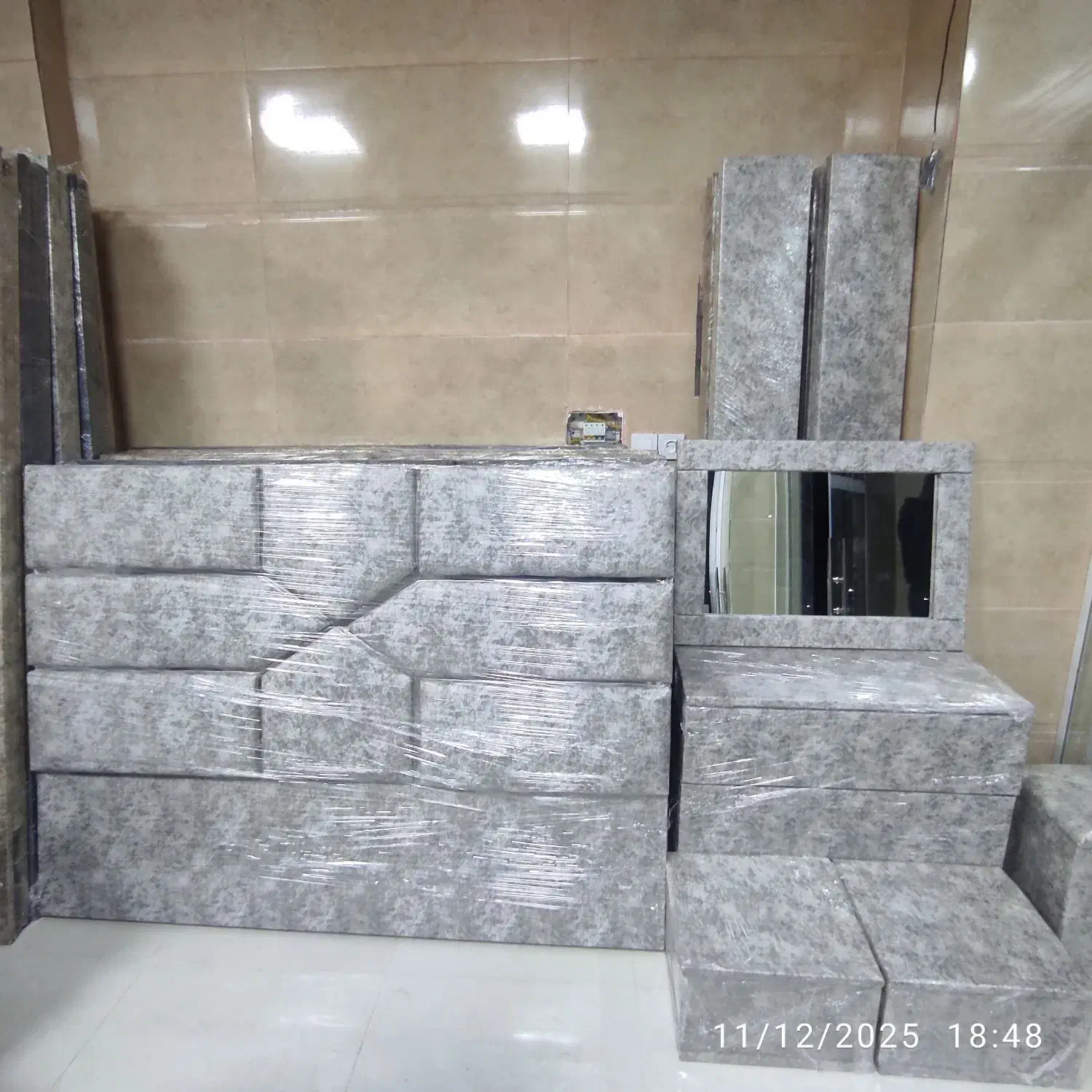 سرویس خواب دونفره لیزری کد۱|تخت و سرویس خواب|پرند, فاز ۴|دیوار