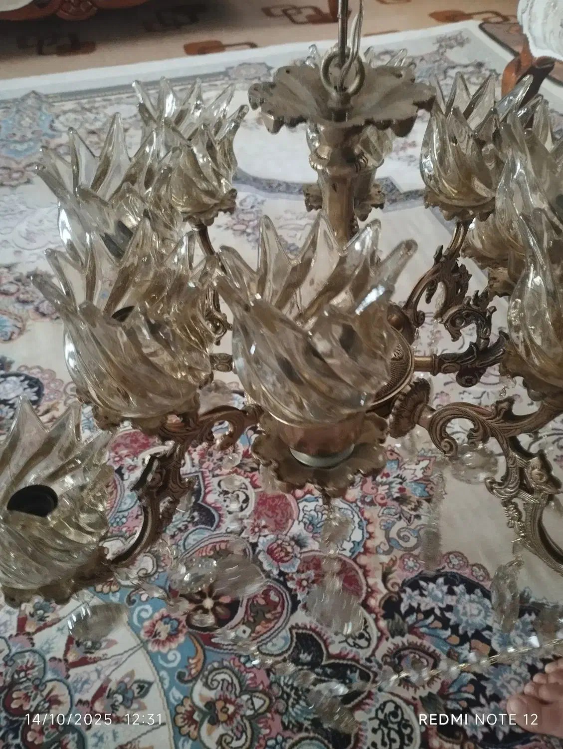 لوستر برنزی|لوستر و چراغ آویز|میاندوآب, |دیوار