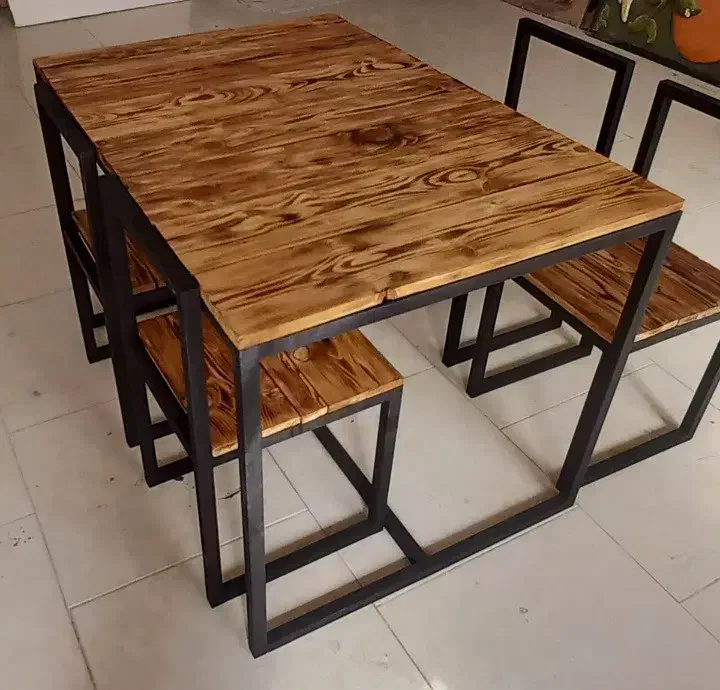 میز وصندلی چوب فلز|میز و صندلی غذاخوری|کاشان, کارگر|دیوار