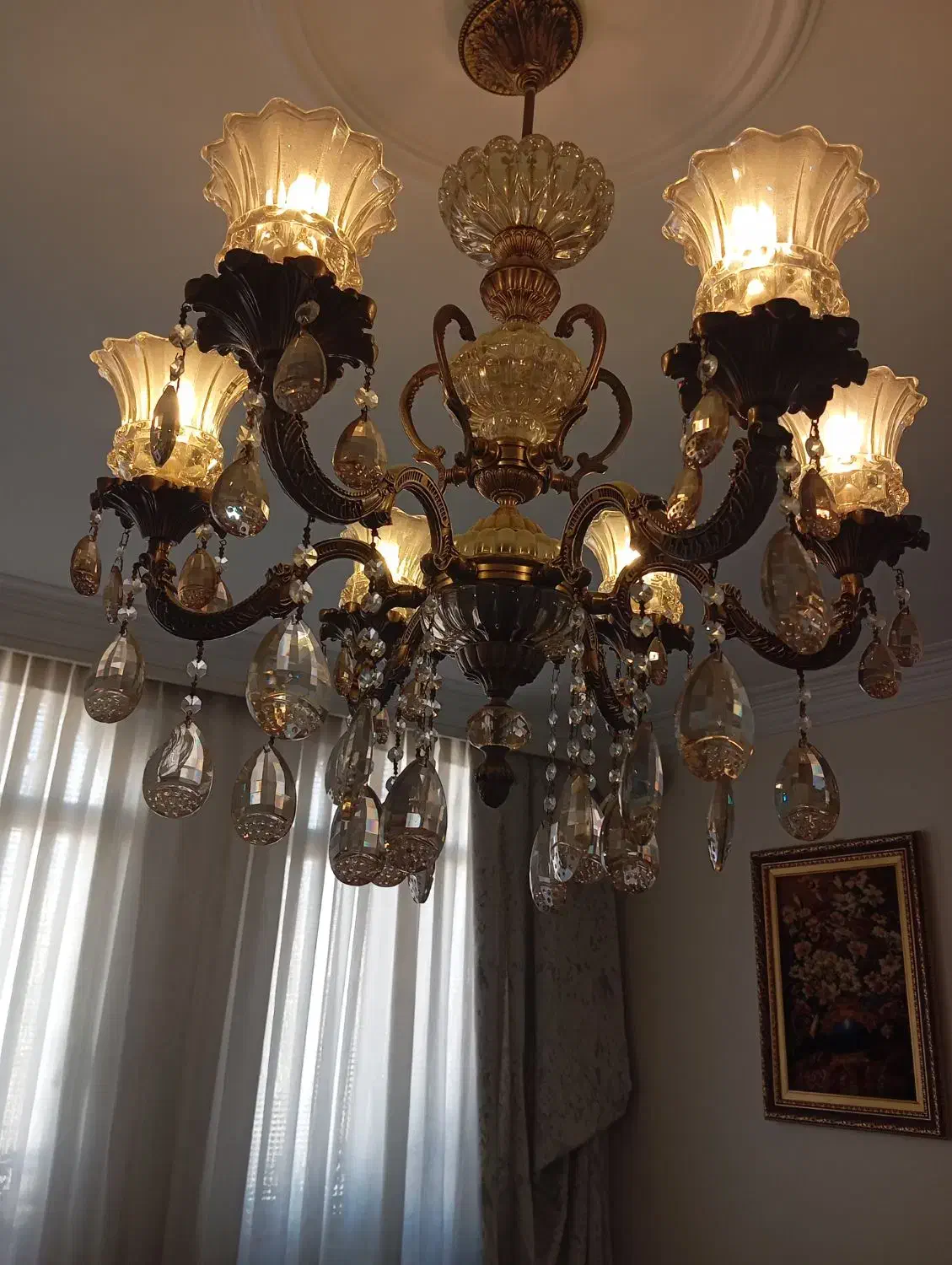 لوستر برنز|لوستر و چراغ آویز|ری, هاشمآباد|دیوار