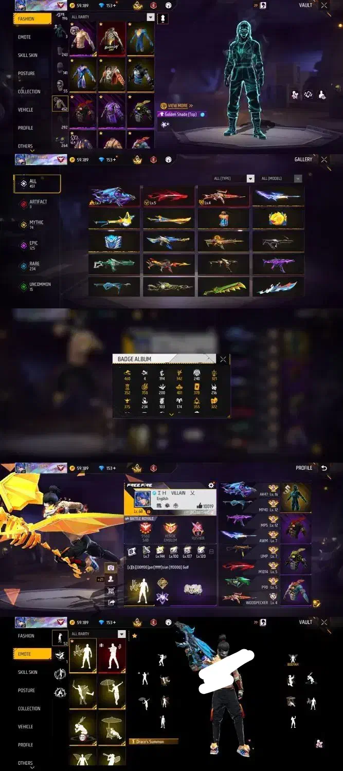 اکانت فری فایر|کنسول، بازی ویدئویی و آنلاین|فولادشهر, A2|دیوار