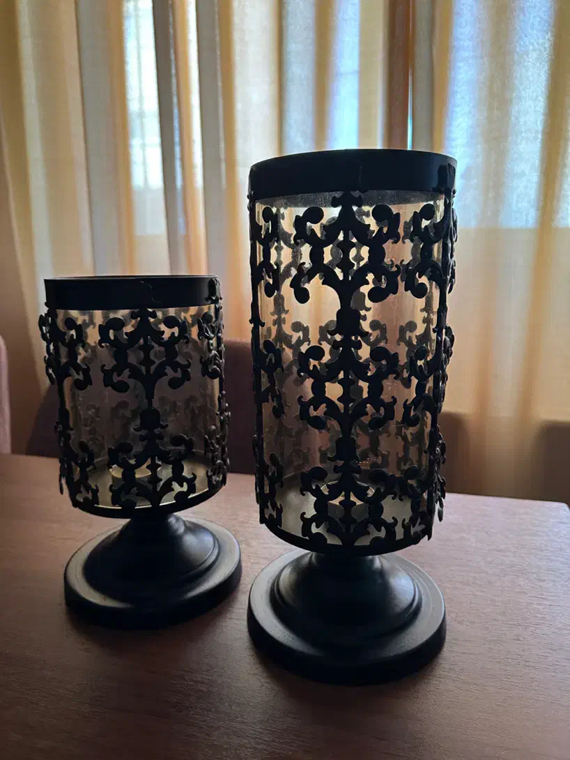 شمعدان فلزی دو عدد|صنایع دستی و سایر لوازم تزئینی|بابل, |دیوار