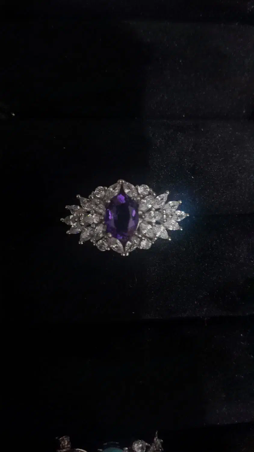 انگشتر نقره با سنگ اماتیس اصل|جواهرات|نقده, |دیوار