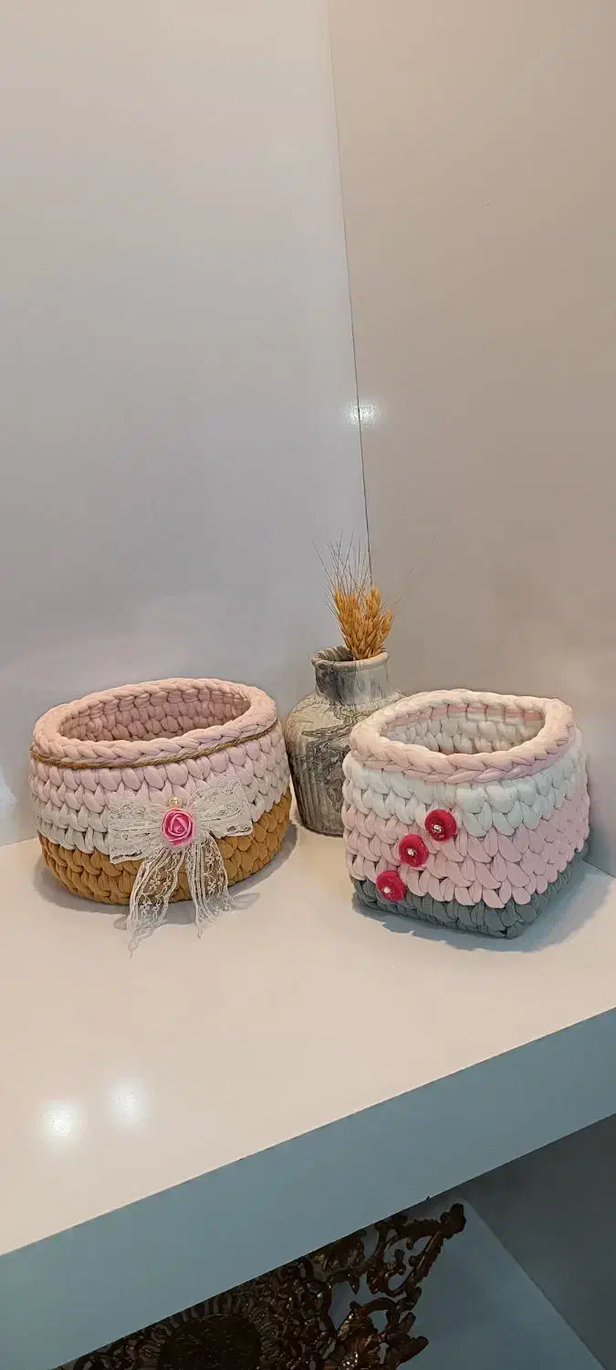 انواع سبد های نظم دهنده تریکویی|صنایع دستی و سایر لوازم تزئینی|بناب, |دیوار