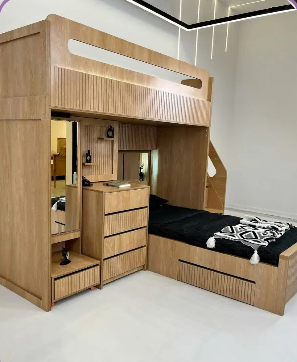 تخت خواب دوطبقه مدل قصر کوچک|تخت و سرویس خواب|تبریز, |دیوار