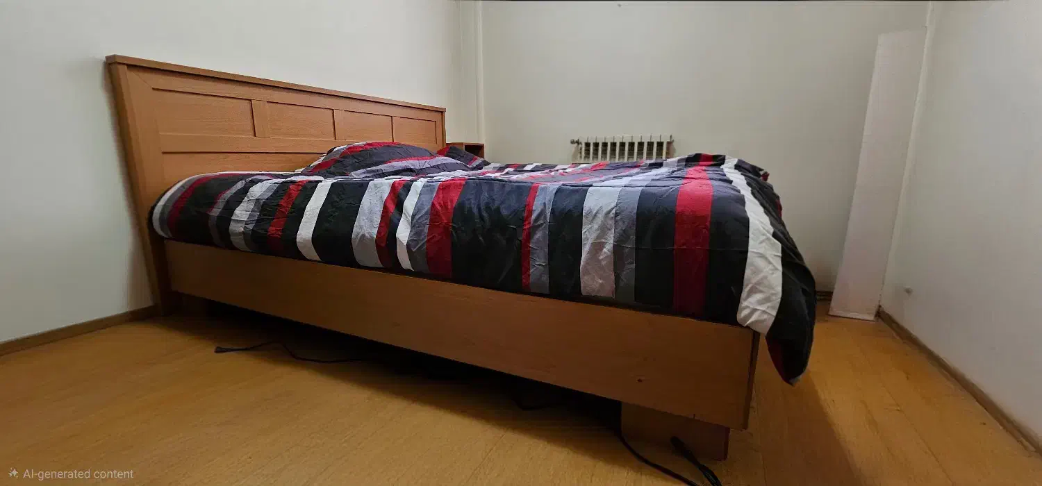 تخت خواب و پا تختی همراه تشک|تخت و سرویس خواب|تهران, کاج|دیوار