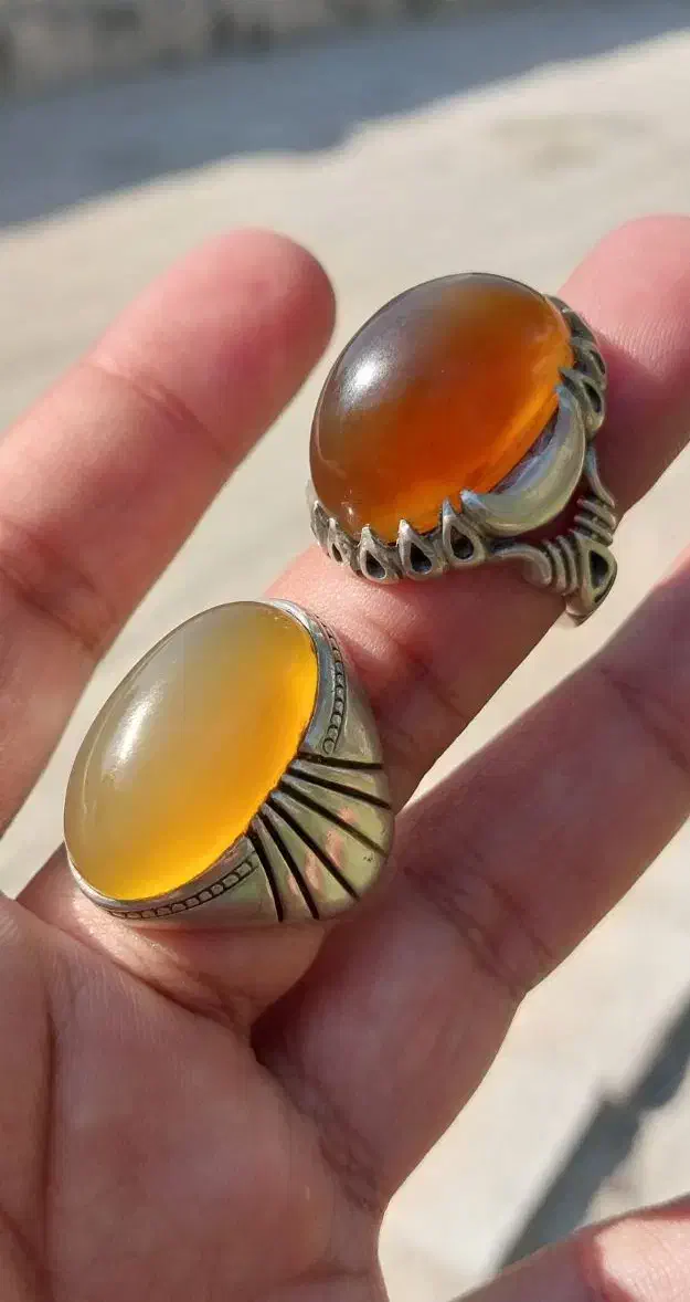 انگشتر نقره عقیق عسلی|جواهرات|بندرعباس, |دیوار