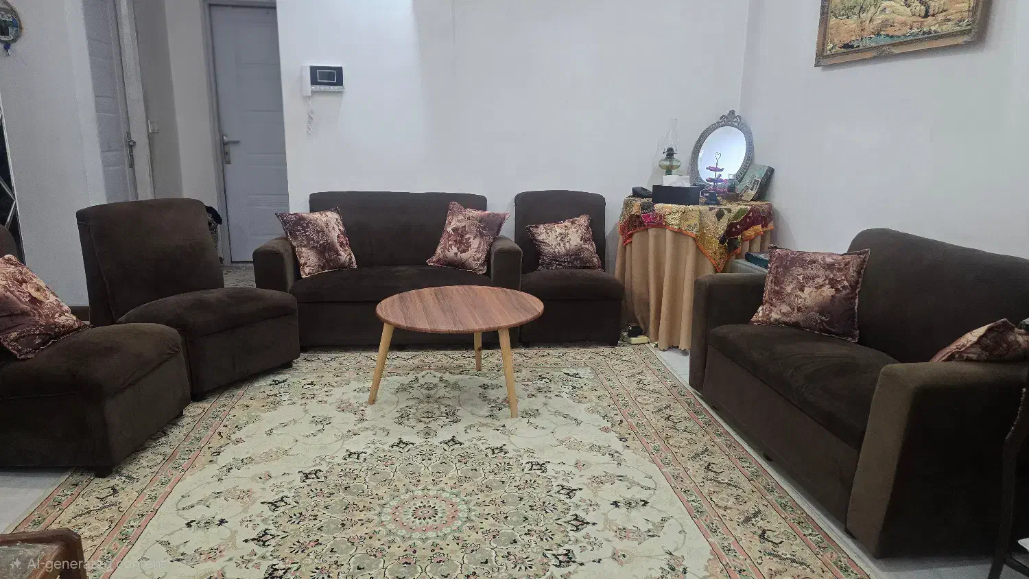 راحتی هفت نفره در حد نو  همراه با جلو مبلی|مبلمان خانگی و میز عسلی|صومعه‌سرا, |دیوار