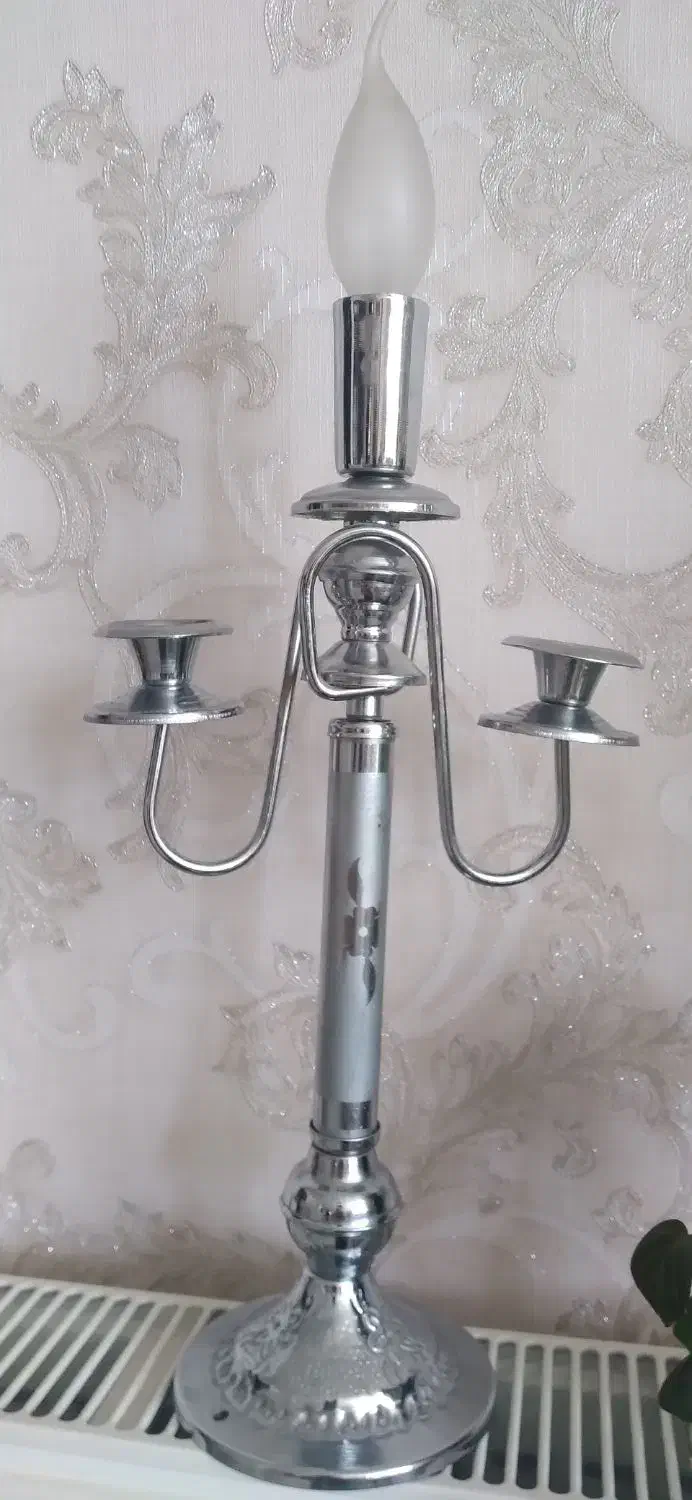 یک جفت شمعدان برقی و شمعی|چراغ خواب و آباژور|اصفهان, ابر|دیوار