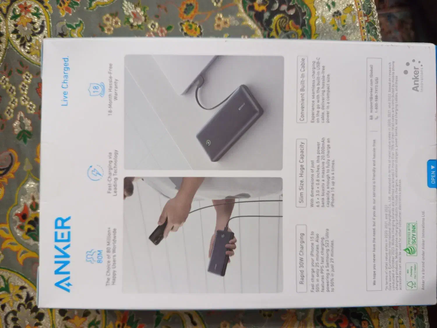 پاور بانک 20هزار انکر پلمپ|لوازم جانبی موبایل و تبلت|کرج, حصارک بالا|دیوار