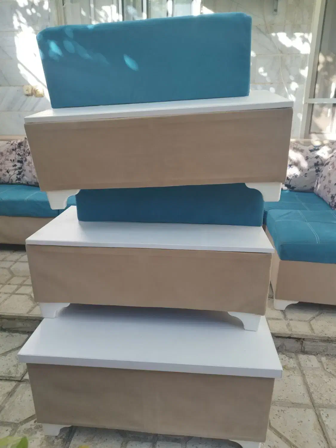 مبل هفت نفره با سه عدد میز جلو مبلی|مبلمان خانگی و میز عسلی|رزن, |دیوار