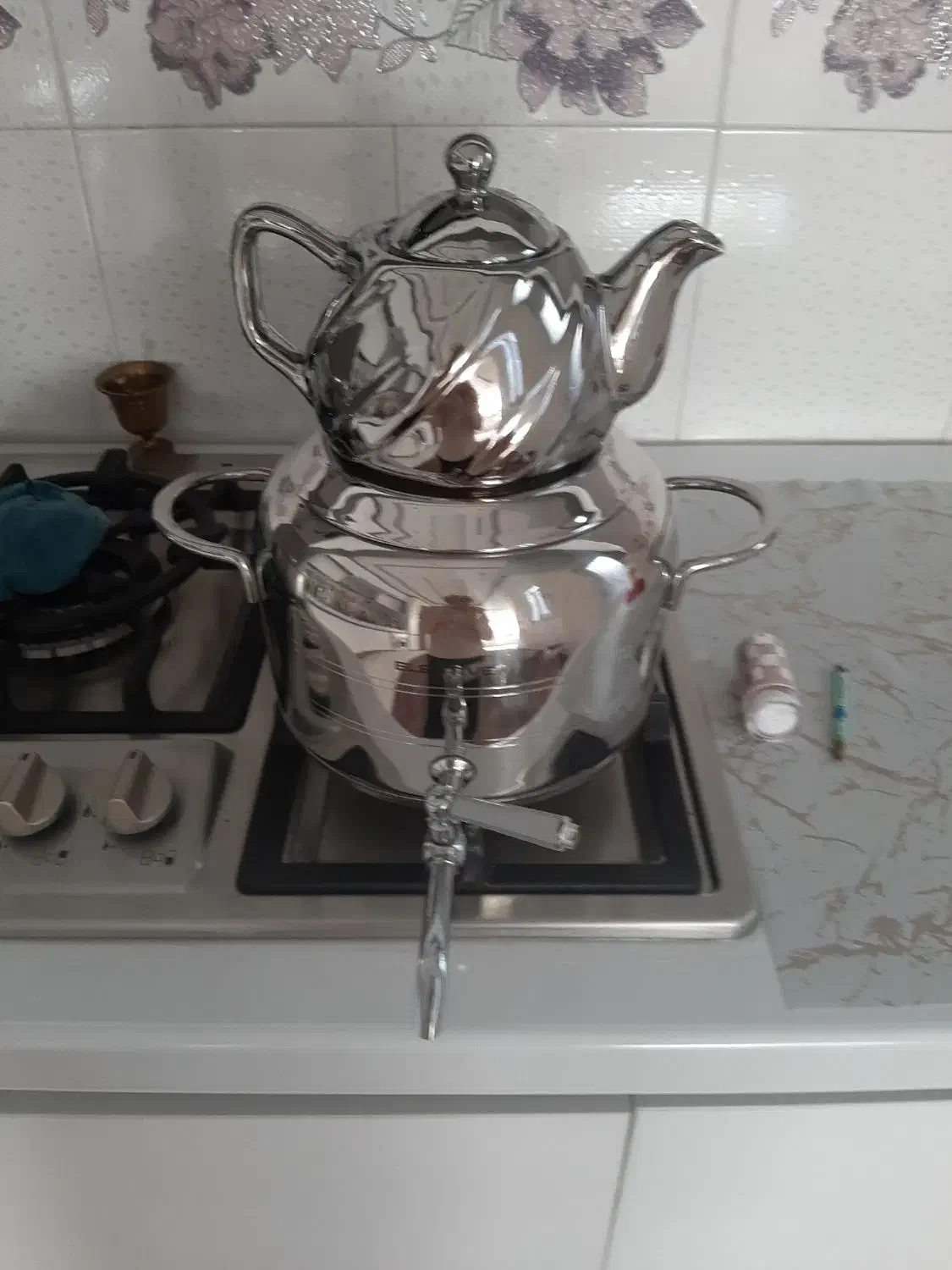 سماور(کتری قوری استیل )|قوری، کتری، قهوه‌ساز دستی|اسدآباد, |دیوار