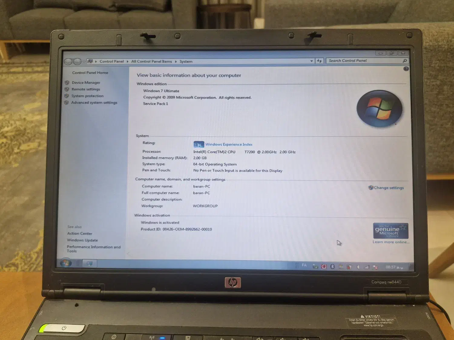 لپ تاپ hp مدل Compaq nw8440|رایانه همراه|شیراز, قدوسی غربی|دیوار