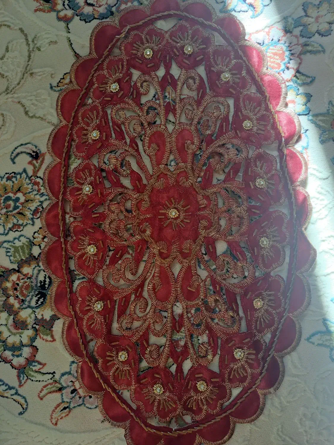 حراج رومیزی قلاب بافی ،روبالشتی،کوسن ،دستمال، پرده|پرده، رانر، رومیزی|اصفهان, درب کوشک|دیوار