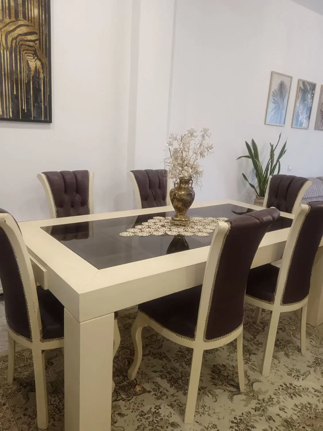 میزناهارخوری چوبی ۶نفره|میز و صندلی غذاخوری|نوشهر, |دیوار