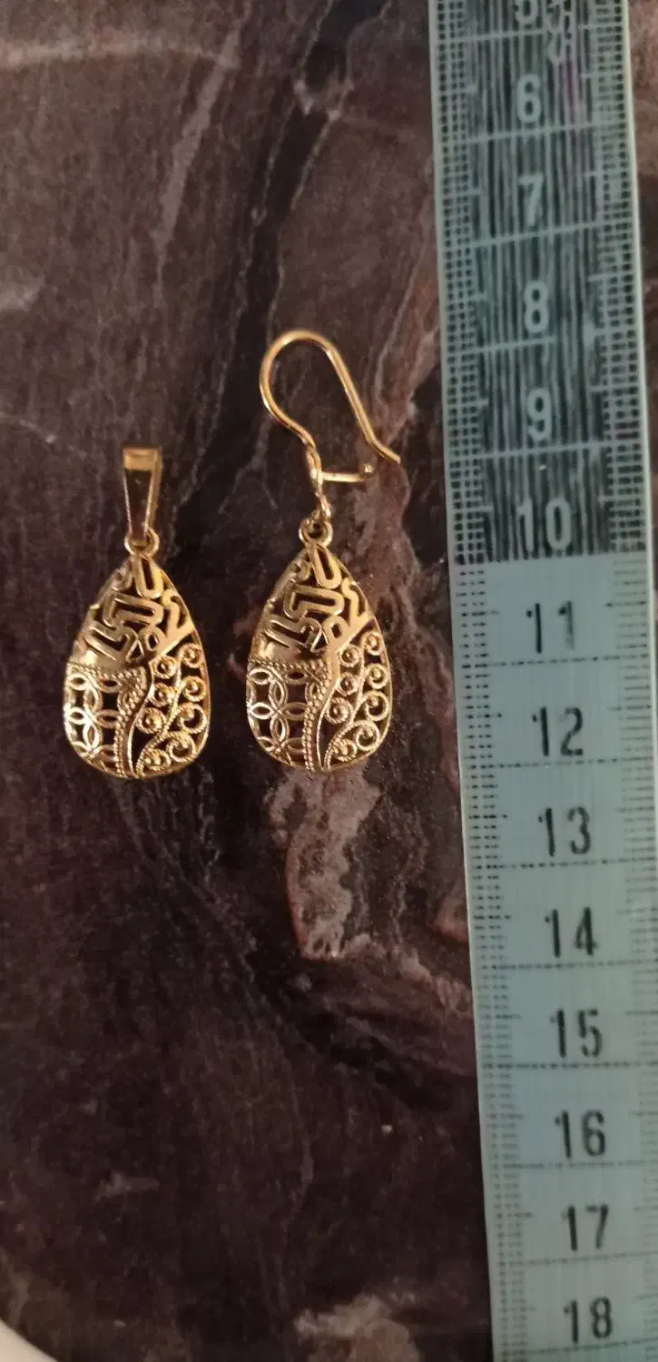 نیم ست آبکاری طلا اشکی طرح کپی طلا|بدلیجات|همدان, |دیوار