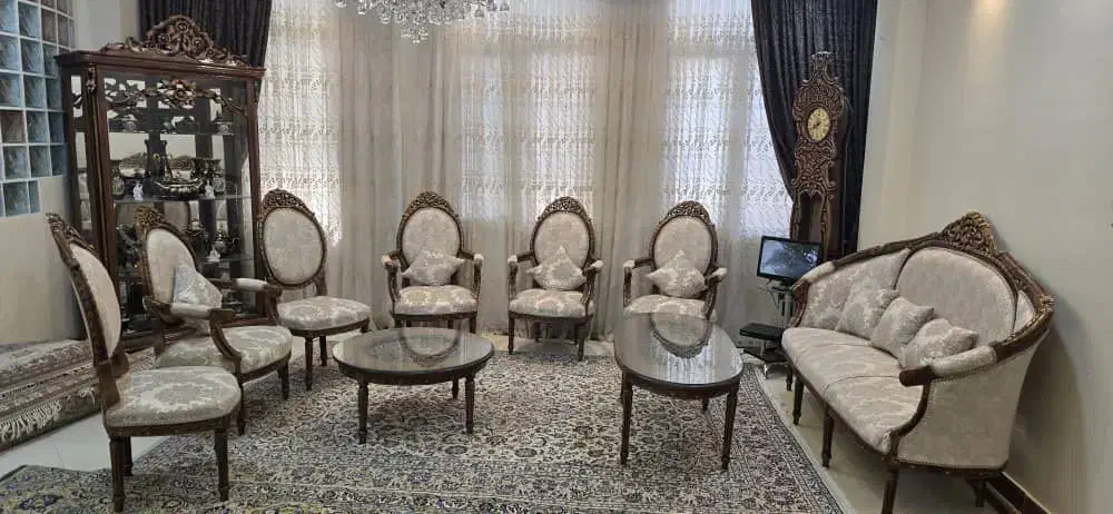 ست مبلمان سفارشی ۹ نفره  چوب گردو، تک و استثنایی|مبلمان خانگی و میز عسلی|هرسین, |دیوار