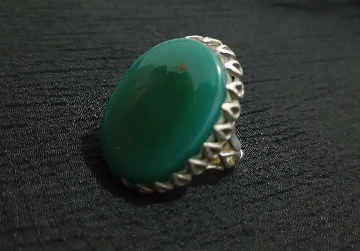 یک عدد انگشتر نقره درشت عقیق سبزیمنی|جواهرات|گرگان, |دیوار