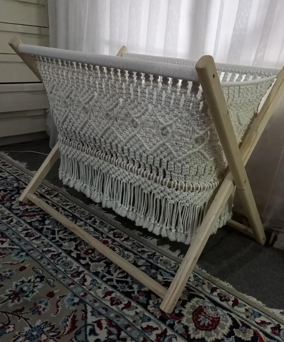 گهواره مکرومه پینترستی|تخت و صندلی بچه|تهران, علم و صنعت|دیوار