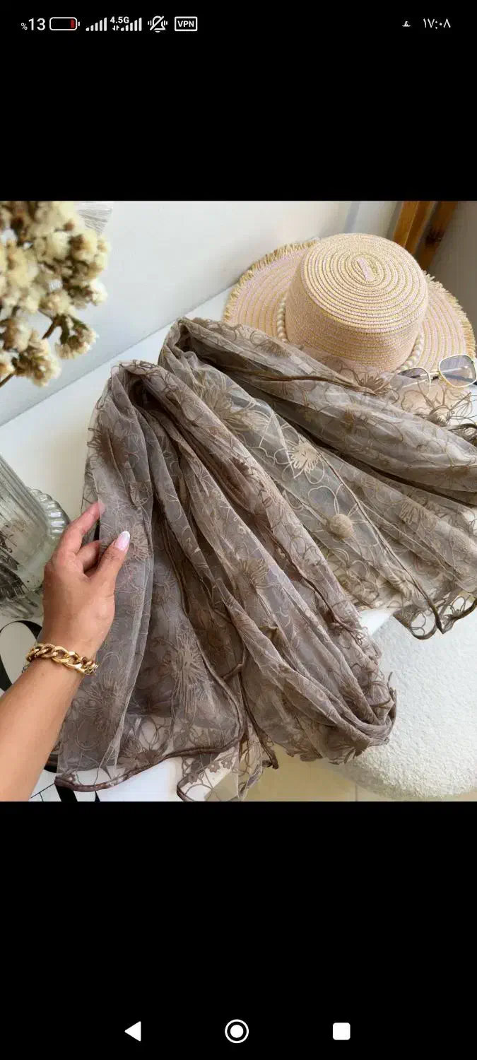 شال گلبرگ با تور وارداتی|لباس|زرین دشت (همدان), |دیوار