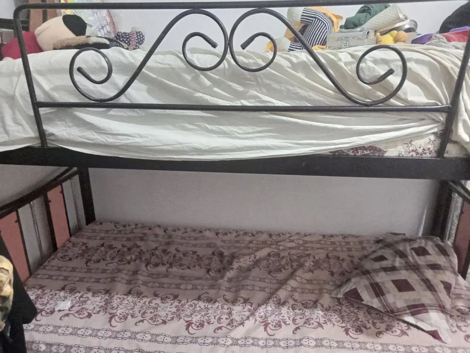 تخت دوطبقه فلزی|تخت و سرویس خواب|قائن, |دیوار