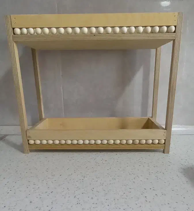 استند چوبی دو طبقه لبه مهره ای|آب‌چکان و نظم‌دهنده ظروف|فشاپویه, |دیوار