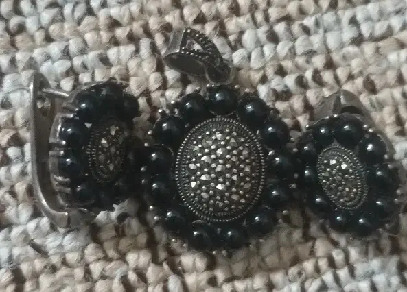 گوشواره و پلاک گردنی نقره قدیمی|جواهرات|امیرکلا, |دیوار