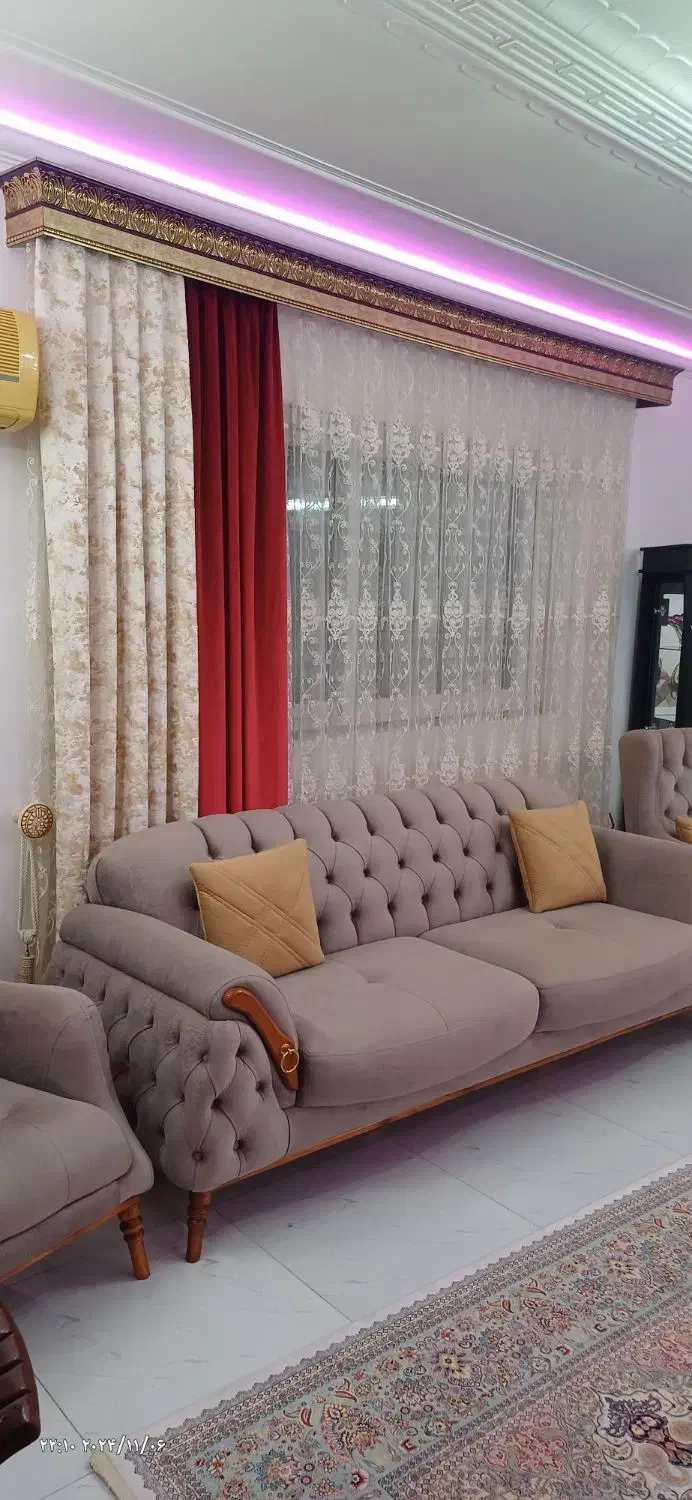 پرده سالن با کتیبه و والان|پرده، رانر، رومیزی|آمل, |دیوار