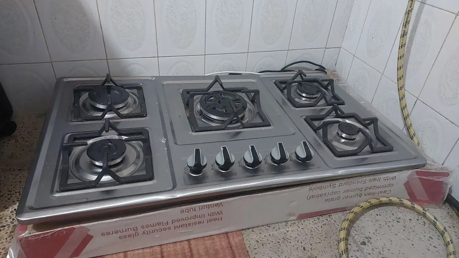 گاز صفحه ای تمام استیل5شعله|اجاق گاز و لوازم برقی پخت‌وپز|پاکدشت, پاکدشت (مامازند)|دیوار