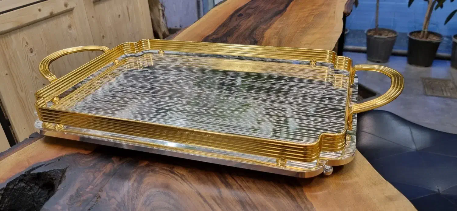 سینی سیلور اماراتی لبه دار برندپلیسکووارداتی خشدار|ظروف سرو و پذیرایی|مشهد, سلام|دیوار