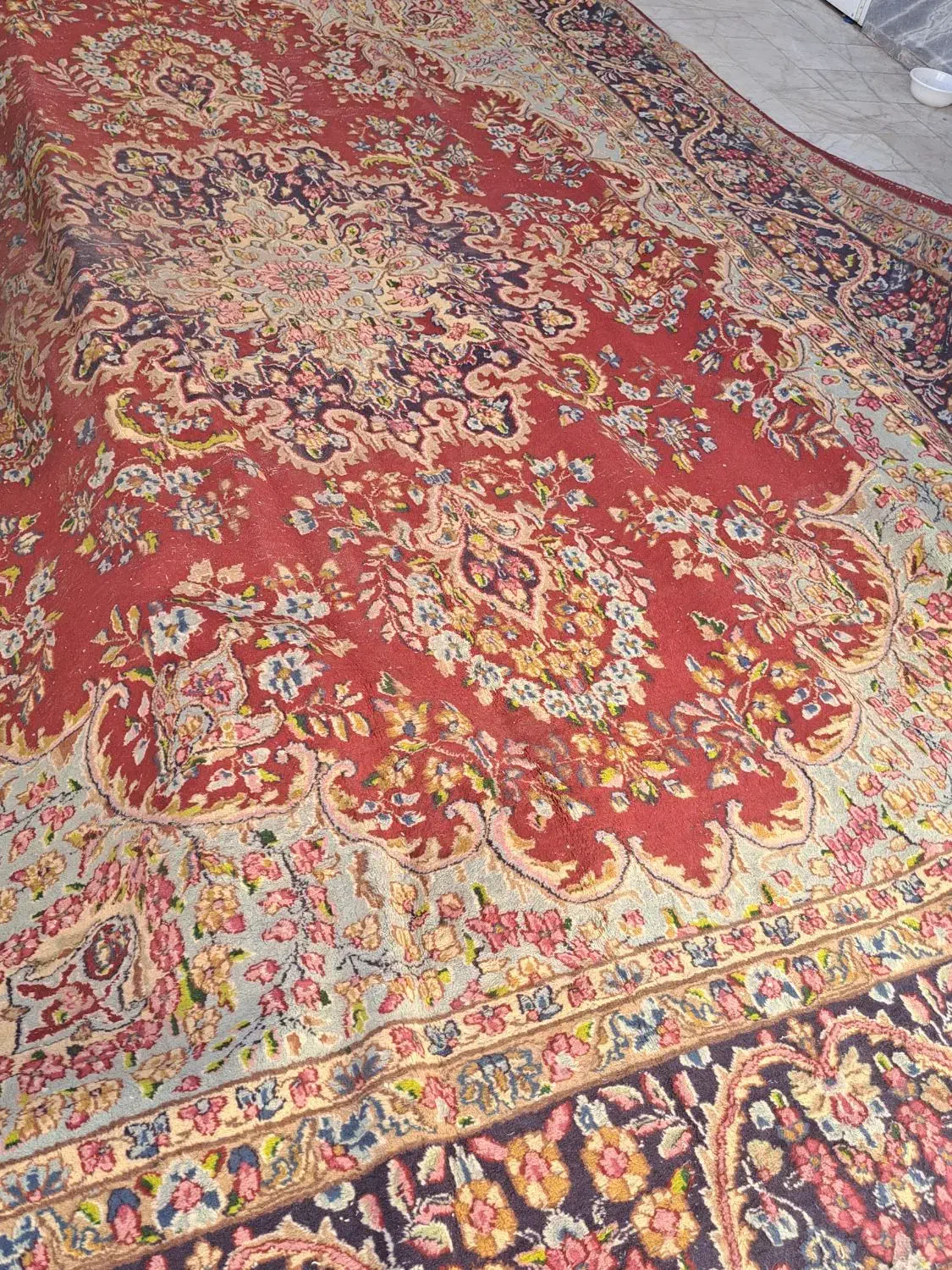 قالی دست باف رشید فرخی|فرش|کرمان, |دیوار