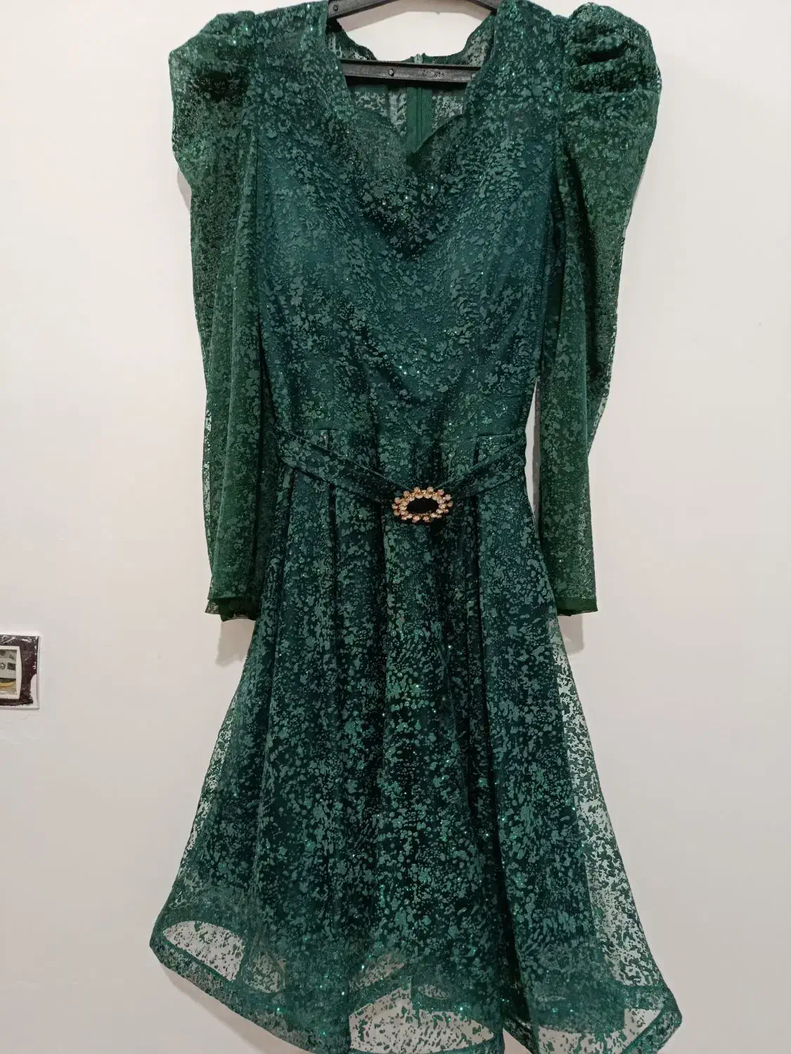 پیراهن مجلسی سبز کارشده (تمیز و سالم)|لباس|نهاوند, |دیوار