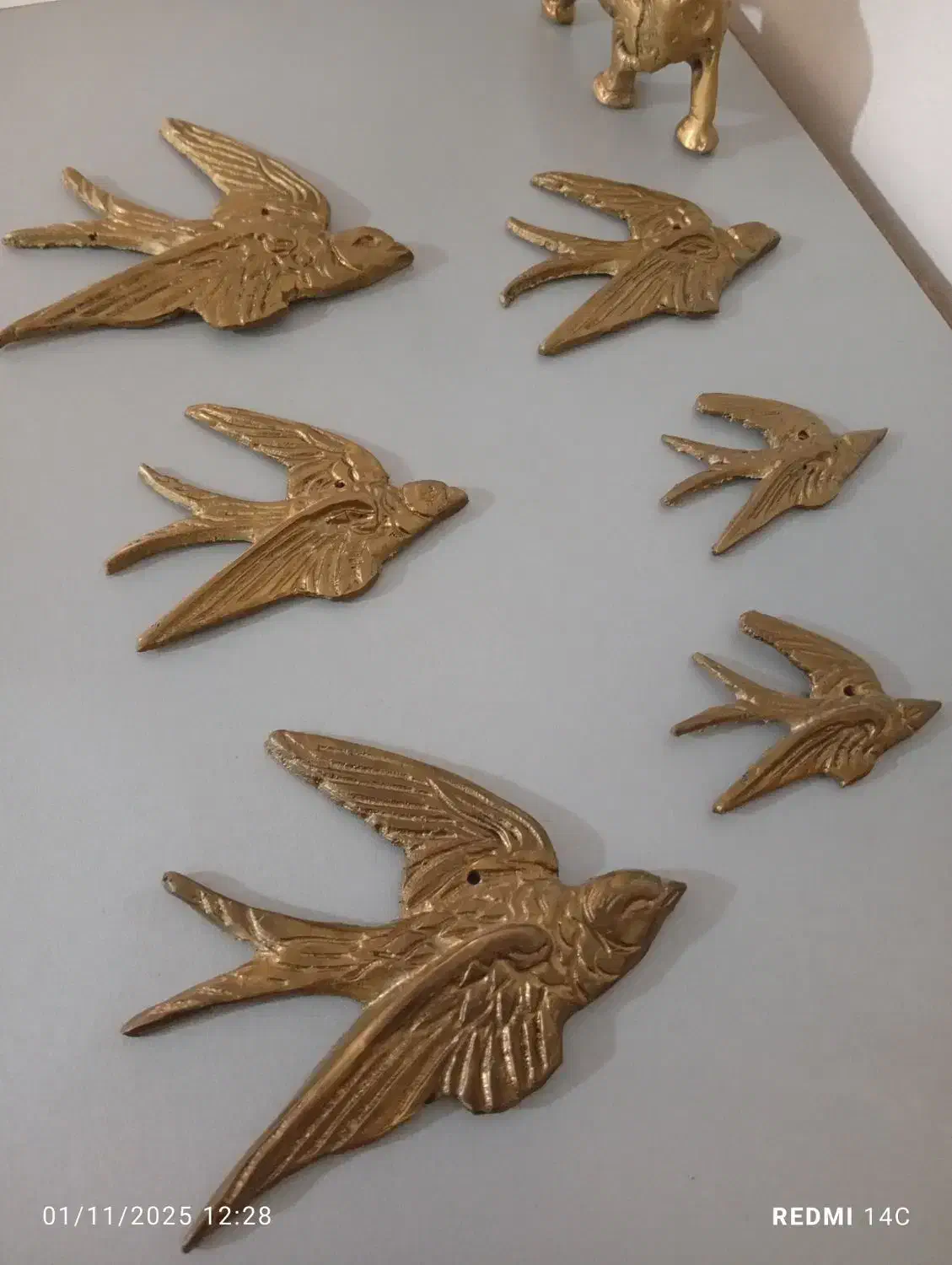 ساعت دیواری برنز و چند پرنده برنز|ساعت دیواری و تزئینی|تهران, خاک سفید|دیوار