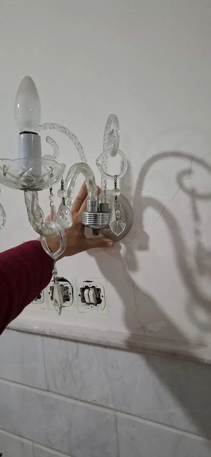 لوستر تک شاخه یا چراغ خواب|لوستر و چراغ آویز|قم, باسکول|دیوار