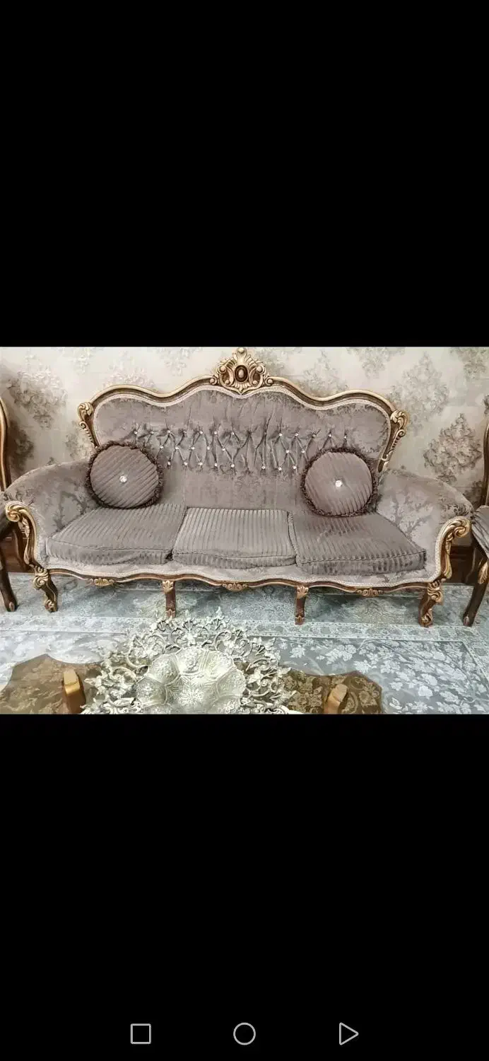 مبل سلطنتی 7 نفره استیل با ویترین چوب راش|مبلمان خانگی و میز عسلی|شهریار, شهریار|دیوار