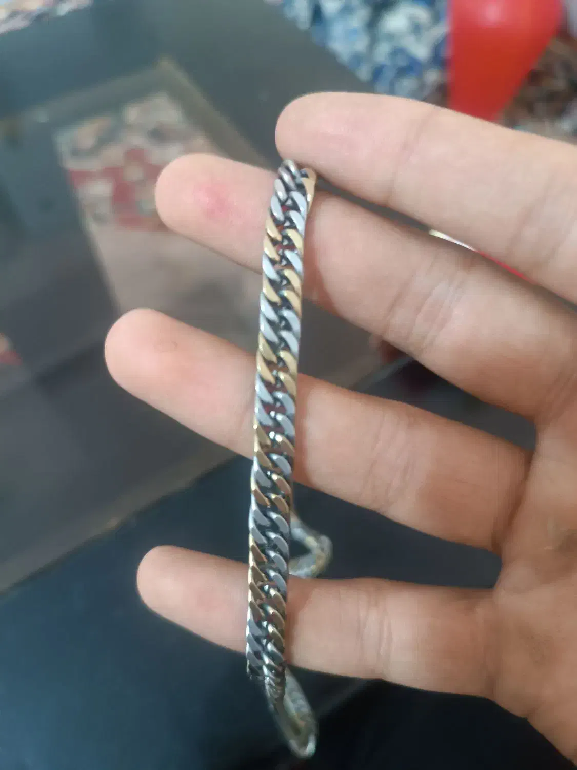 زنجیر کارتیر نقره ای طلایی|بدلیجات|قوچان, |دیوار