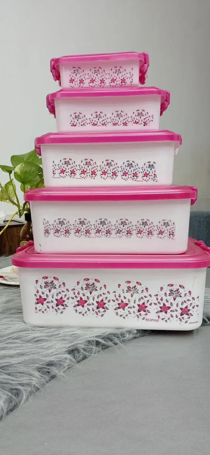 ست ۵ تیکه|ظروف نگهدارنده، پلاستیکی، یک‌بارمصرف|ایوان, |دیوار