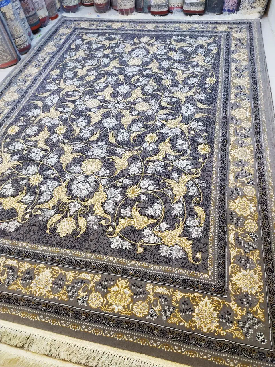 سوین سرمه ای9متری 2250تراکم ،نو|فرش|نهاوند, |دیوار