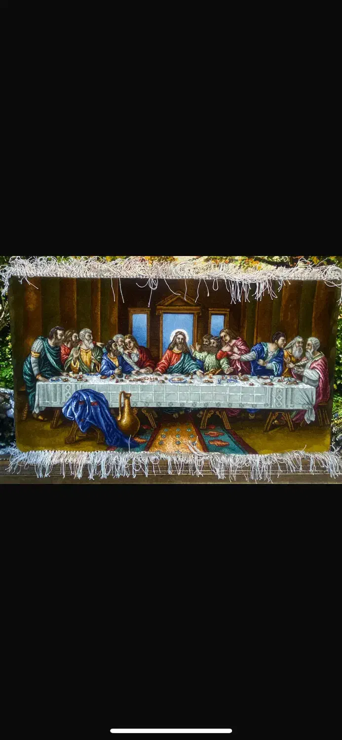 تابلو فرش دست باف چله ابریشم شام اخر|تابلو فرش|تهران, اقدسیه|دیوار